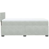 vidaXL Box spring postelja z vzmetnico svetlo siva 90x200 cm žamet | Shoptok.si
