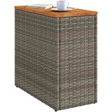  Vrtni bočni stolić s drvenom pločom sivi 58x27,5x55cm poliratan | shoptok.hr