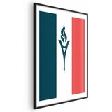  Plakat - French Flag with a Torch 21x30 Crni okvir s margom | shoptok.hr