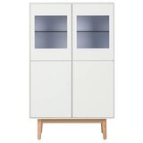 home24 VISOKA KOMODA, bela, barve hrasta | Shoptok.si
