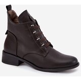 Boto Low Insulated Ankle Boots With Zipper And Decoration Brown Nevalia | Shoptok.si