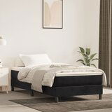 vidaXL Madrac s džepičastim oprugama crni 100x220x20 cm baršunasti | shoptok.hr