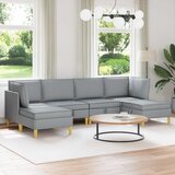  Set namještaja za dnevni boravak 6 pcs Svjetlosiva Tkanina | shoptok.hr