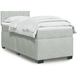 Box spring krevet s madracem svjetlosivi 90x190 cm baršunasti | shoptok.hr