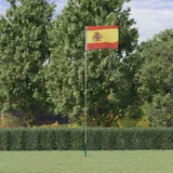 vidaXL Španska zastava in drog 5,55 m aluminij