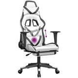  Masažna igraća stolica s osloncem bijelo-crna od umjetne kože | shoptok.hr