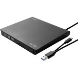 Savio AK-59 External slim CD /DVD Recorder R /RW - USB-C /USB-A, black | shoptok.hr