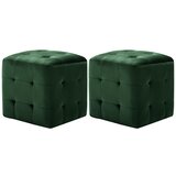 Furnova Nočne omarice 2 kosa zelene 30x30x30 cm žametno blago, (21927650) | Shoptok.si