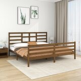 The Living Store Posteljni okvir medeno rjav iz trdnega lesa 200x200 cm - Posteljni Okvir, (21526362) Cene