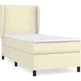 vidaXL Box spring postelja z vzmetnico krem 100x200 cm umetno usnje, (20930523) Cene