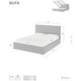 MESONICA Antracitno sivi tapecirani bračni krevet s prostorom za odlaganje s podnicom 160x200 cm Bufo – | shoptok.hr