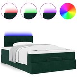  Otomanski krevet s madracem i LED tamnozeleni 120x190cm baršun | Eponuda.com
