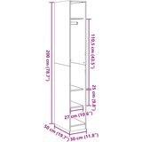 Ormar crni 30 x 50 x 200 cm od konstruiranog drva | shoptok.hr