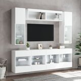  6-dijelni set zidnih TV ormarića s LED svjetlima bijeli | shoptok.hr