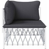  Kutna vrtna sofa od tkane tkanine s jastucima bijela | shoptok.hr