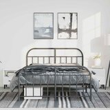  Metalni okvir kreveta uzglavlje i podnožje crni 150x200 cm | Eponuda.com