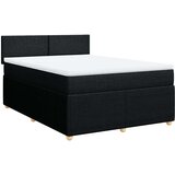  Krevet s oprugama i madracem crni 140 x 190 cm od tkanine | shoptok.hr