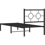 Metalni okvir za krevet s uzglavljem crni 80x200 cm | shoptok.hr