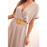 Kesi Włoski Long dress with a decorative belt fango | shoptok.hr