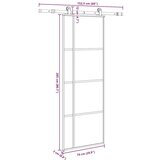 vidaXL Klizna vrata s priborom 76 x 205 cm od ESG stakla i aluminija | shoptok.hr