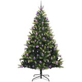 vidaXL Umjetno obješeno božićno drvce s 300 LED lampica Zelena 210 cm | shoptok.hr