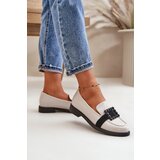 VINCEZA Lacquered Women's Moccasins With Decoration Light Gray 58389 | shoptok.hr