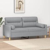 vidaXL Kavč dvosed z blazinami svetlo siv 140 cm blago Cene