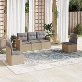 Maison Chic Seti vrtnega pohištva - Vrtna garnitura - Vrtni pohištvo set 5-delna z blazinami bež poli ratan, (21819123) | Shoptok.si