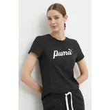 Puma Bombažna kratka majica ženska, črna barva, 679315