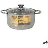 Posuda sa staklenim poklopcem Quttin New neron Čelik 10 L (4 kom.) | shoptok.hr