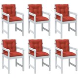  Jastuci za stolice 6 kom prošarano crvena 100x50x7 cm tkanina | shoptok.hr