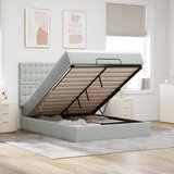 vidaXL Otomanski posteljni okvir z vzmetnicami siv 140x190cm žamet | Shoptok.si