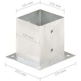 vidaXL sidra za stupove 4 kom od pocinčanog metala 121 mm | shoptok.hr