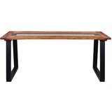 Furnova Jedilna miza 180x90x75 cm trden akacijev les in steklo, (21946882) | Shoptok.si