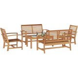  Sjedeća garnitura za vrt 5 pcs Prirodna Čvrsto teak drvo | shoptok.hr
