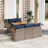 vidaXL 6-dijelni set vrtnih sofa od poliratana s jastucima sivi | shoptok.hr