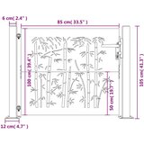  Vrata 105 x 105 cm od čelika COR-TEN s uzorkom bambusa | shoptok.hr