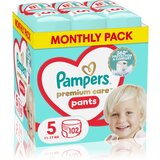 Pampers Premium Care Pants Size 5 hlačne plenice za enkratno uporabo 12-17 kg 102 kos | Shoptok.si