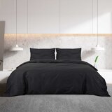  Set posteljine za poplun crni 200x200 cm pamučni | shoptok.hr