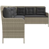 Vrtna L-sofa sa jastucima svjetlosiva od poliratana | shoptok.hr