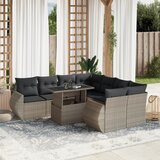vidaXL 9-dijelni set vrtnih sofa od poliratana s jastucima svjetlosivi | shoptok.hr
