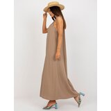 Och Bella Dress-TW-SK-BE-203D.38P-dark beige | Shoptok.si