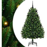 vidaXL Umestno božično drevo z LED lučmi Zelena 150 cm PVC in kovina | Shoptok.si