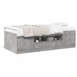 vidaXL Dnevna postelja s predali betonsko siva 90x200 cm inž. les | Shoptok.si