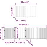 vidaXL Vrata za pse s vratašcima 8 panela sklopiva 640 cm drvo topole | shoptok.hr