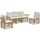  Set vanjskih sofa 5 pcs Prirodna i krema bijela Poliester | shoptok.hr