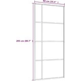  Drsna vrata ESG steklo in aluminij 90x205 cm črna, (20766464) | Shoptok.si