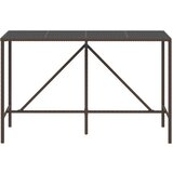  Barski stol sa staklenom pločom smeđi 180x70x110 cm poliratan | shoptok.hr