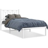  Metalni okvir za krevet s uzglavljem bijeli 90 x 190 cm | shoptok.hr