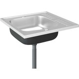  Sudoper s cjedilom srebrni 600 x 600 x 155 mm čelični | shoptok.hr